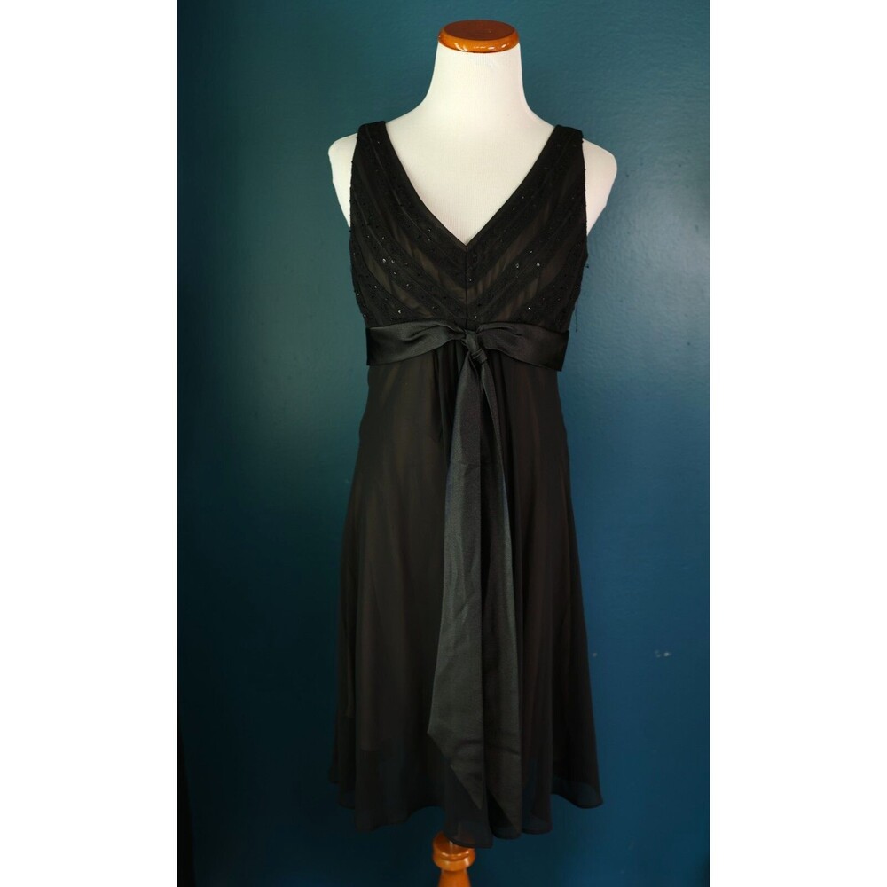Positive Attitude Y2K Babydoll Slip Bow Black Sequin Dress Fairy Whimsigoth 6